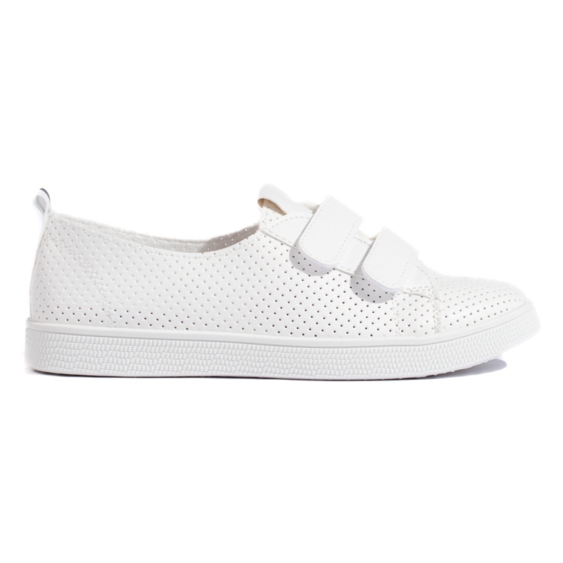 Women's white sneakers with Velcro