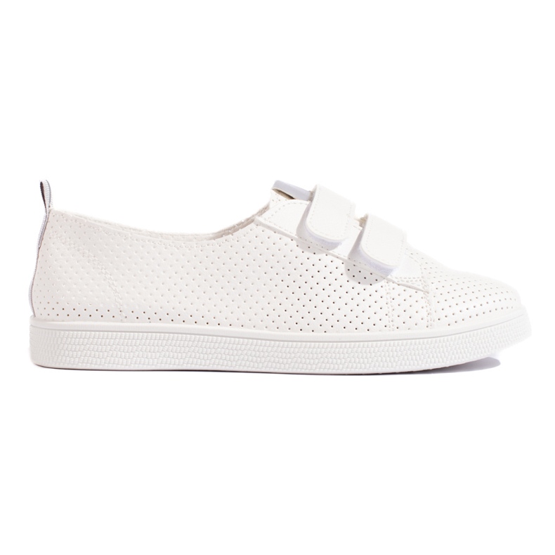 Women's white sneakers with Velcro