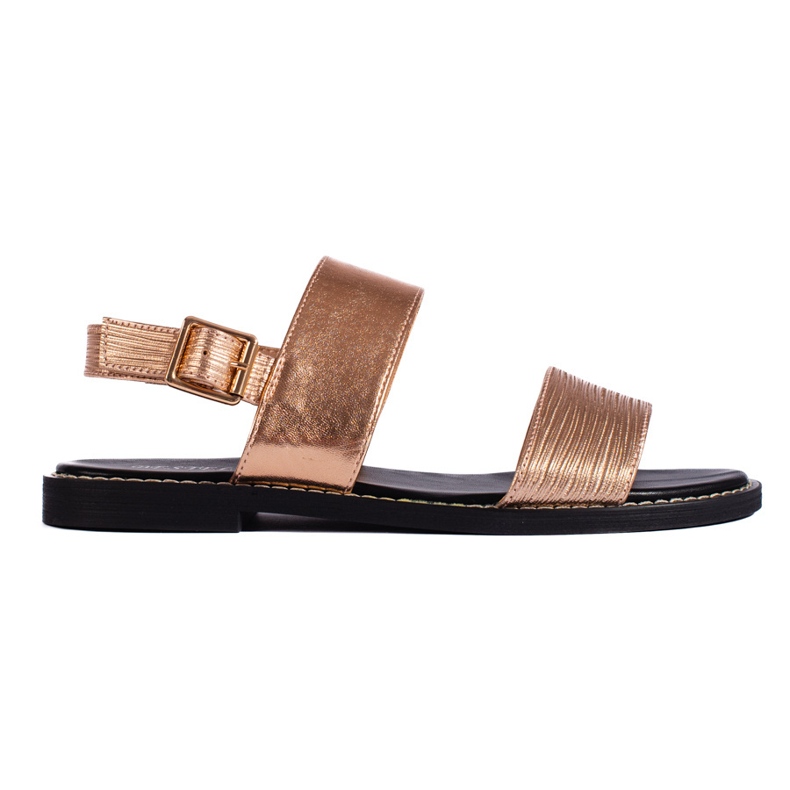 Women's gold flat sandals golden
