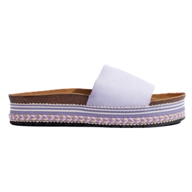 Purple women's platform flip-flops