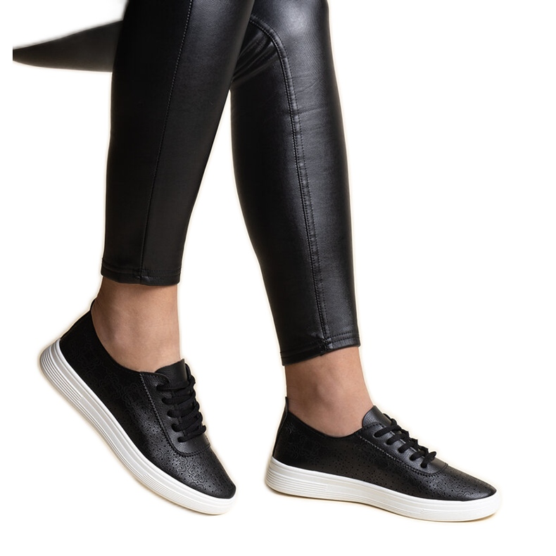 Black Whitley eco leather sneakers