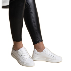 White eco-leather sneakers by Cathleen White eco-leather sneakers by Cathleen