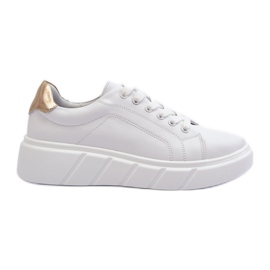 Women's Leather Sneakers on the Platform, White Danida Women's Leather Sneakers on the Platform, White Danida