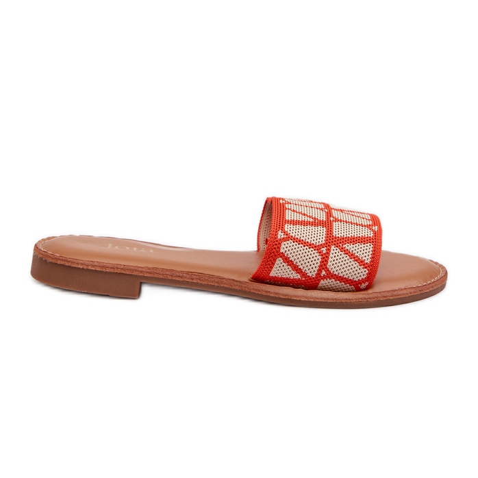 Women's Flat Flip Flops Orange Traivea