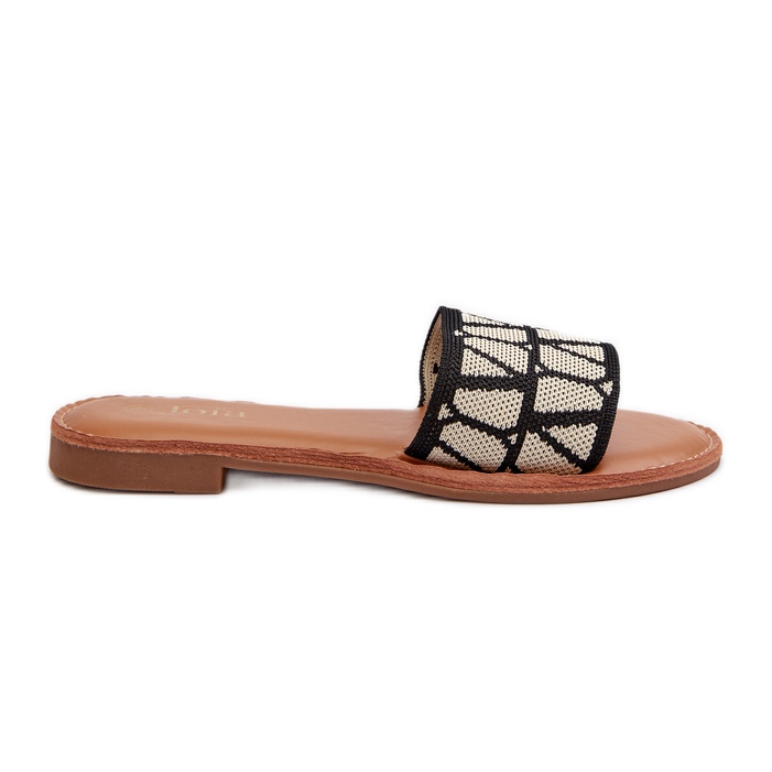 Women's Flat Flip Flops Black Traivea