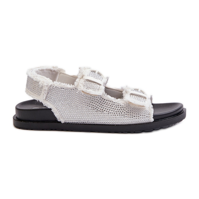 Women's Decorated Denim Sandals White Irmale