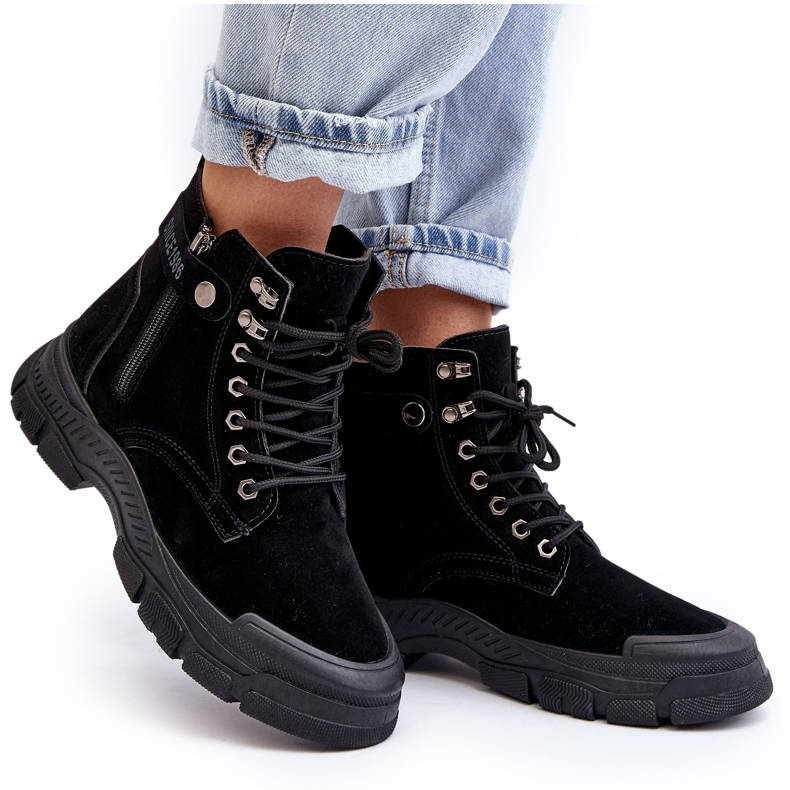 PS1 Jailina Insulated Suede Women's Trapper Ankle Boots black