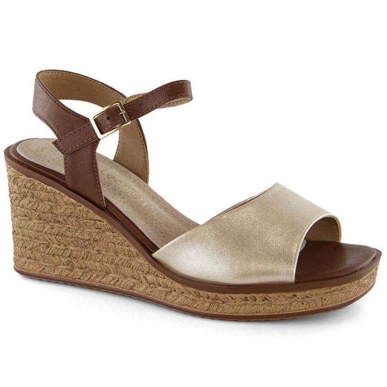 Sergio Leone W SK441B wedge sandals, gold golden
