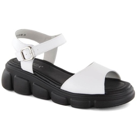 Vinceza W JAN300 white leather wedge sandals Vinceza W JAN300 white leather wedge sandals