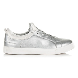 Women's lace-up sneakers grey