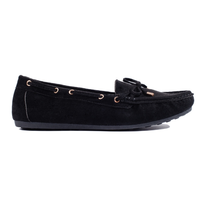 Women's black suede loafers