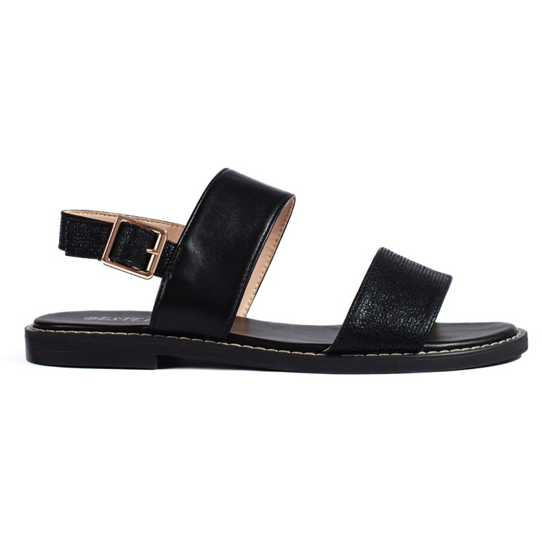 Black women's flat sandals