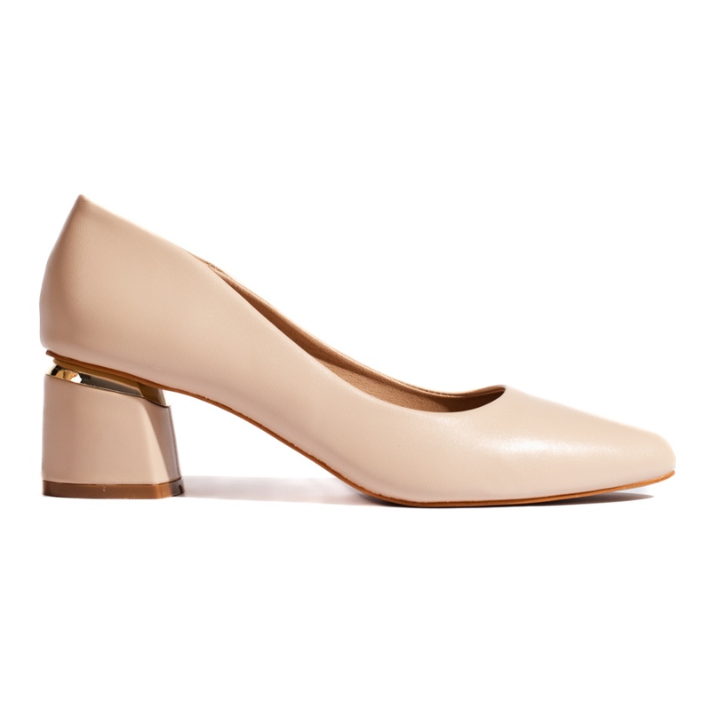 Beige high heels