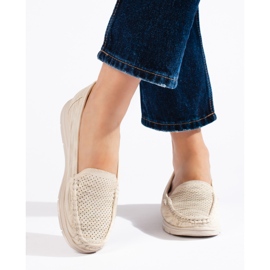 Ladies' beige loafers