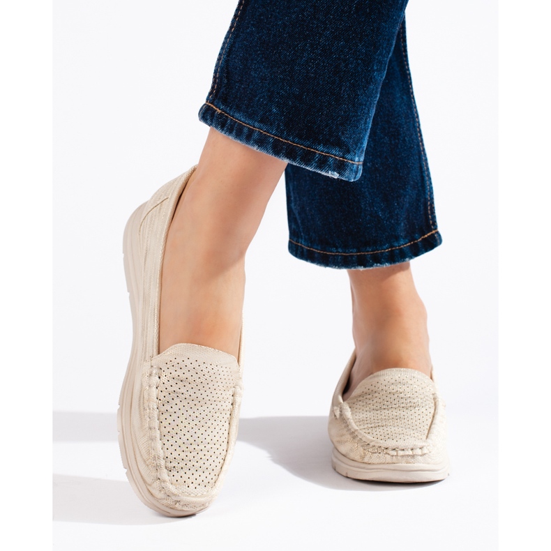 Ladies' beige loafers