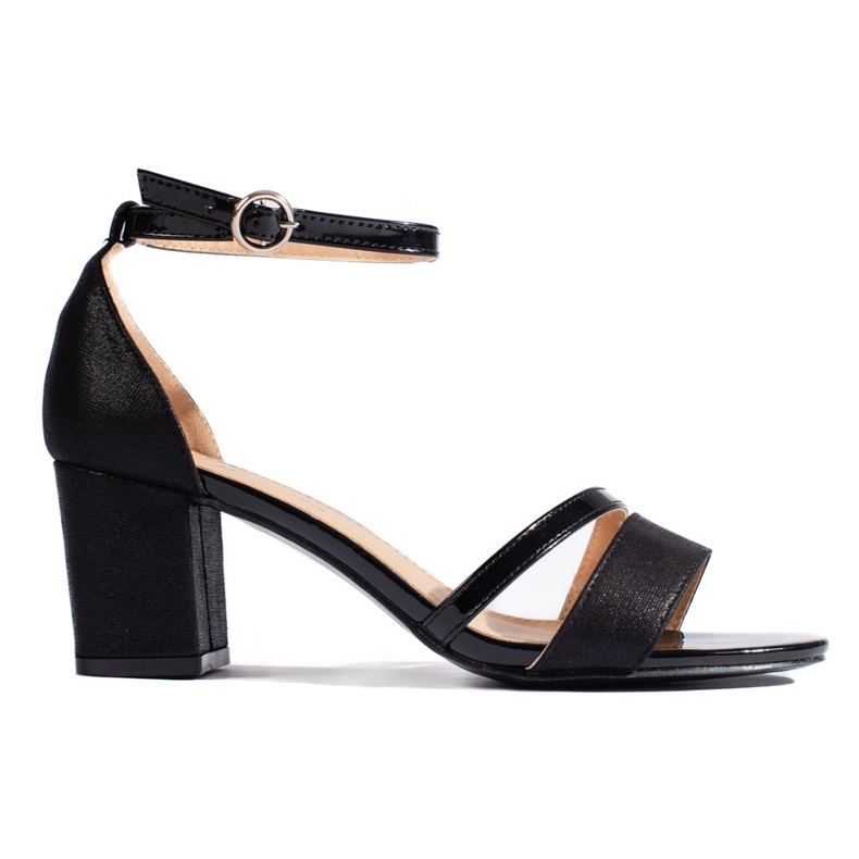 Elegant black women's high-heeled sandals