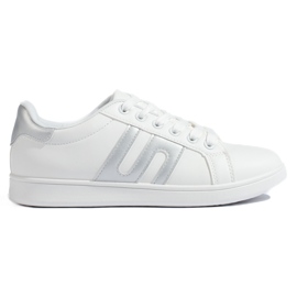 White and silver women's sneakers White and silver women's sneakers