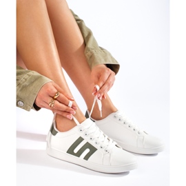 White and green women's sneakers