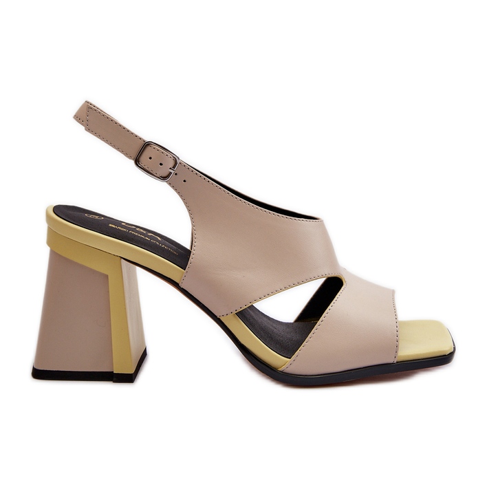 S.Barski Women's Sandals on a High Heel Beige D&A MR38-153 S.Barski Women's Sandals on a High Heel Beige D&A MR38-153