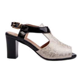 Jezzi Women's High Heel Sandals Made of Eco Leather, Gold and Black Queenmarie golden Jezzi Women's High Heel Sandals Made of Eco Leather, Gold and Black Queenmarie golden