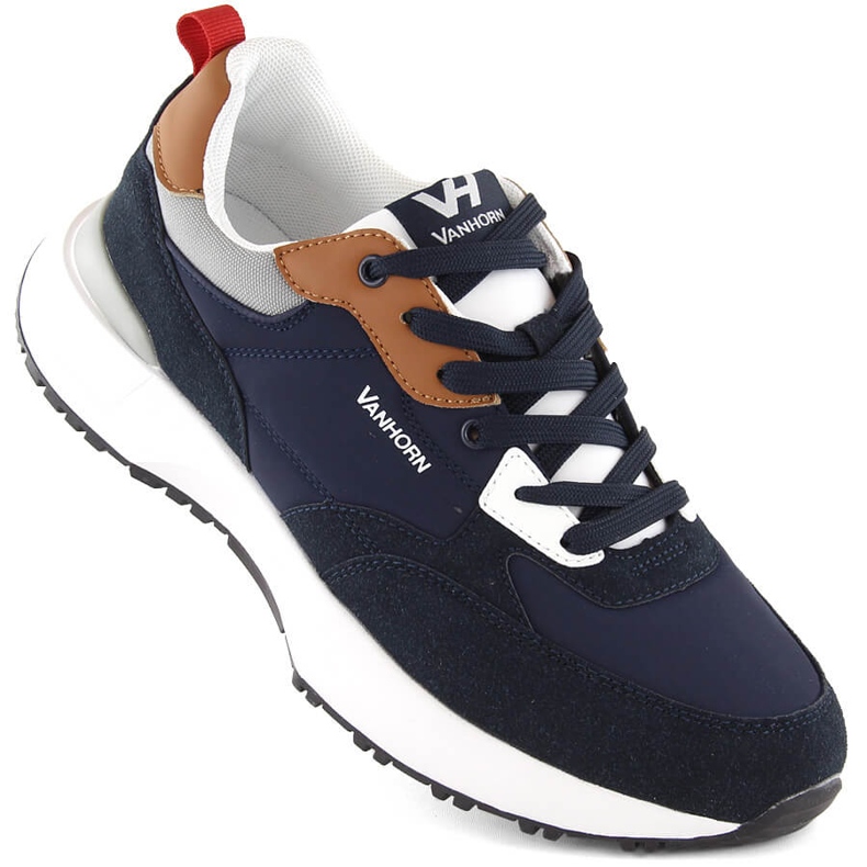 Men's softshell sports shoes, navy blue, Vanhorn 93301