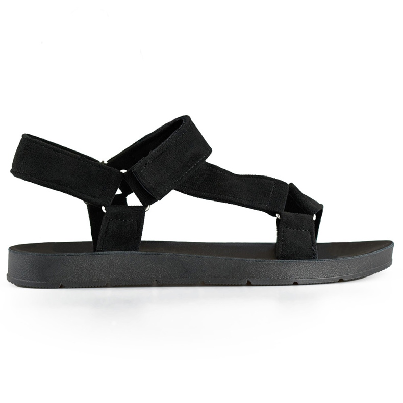 Black women's sports sandals with Velcro fastening Black women's sports sandals with Velcro fastening