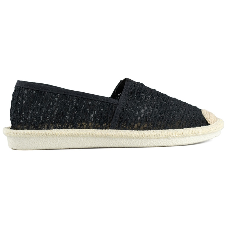 Black mesh espadrilles, airy women's espadrilles