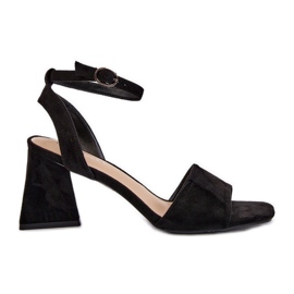 Vinceza Women's High Heel Sandals Made of Eco Suede Black Upttima