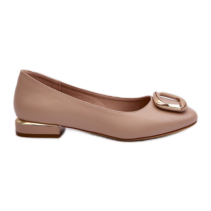 Ballerinas with a buckle Sergio Leone BL203 Beige Ballerinas with a buckle Sergio Leone BL203 Beige