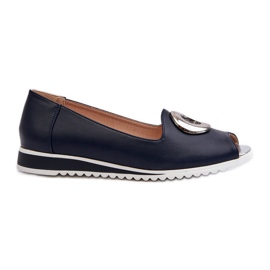 Jezzi Women's Pumps With Eco Leather Decoration, Navy Blue Biolita Jezzi Women's Pumps With Eco Leather Decoration, Navy Blue Biolita