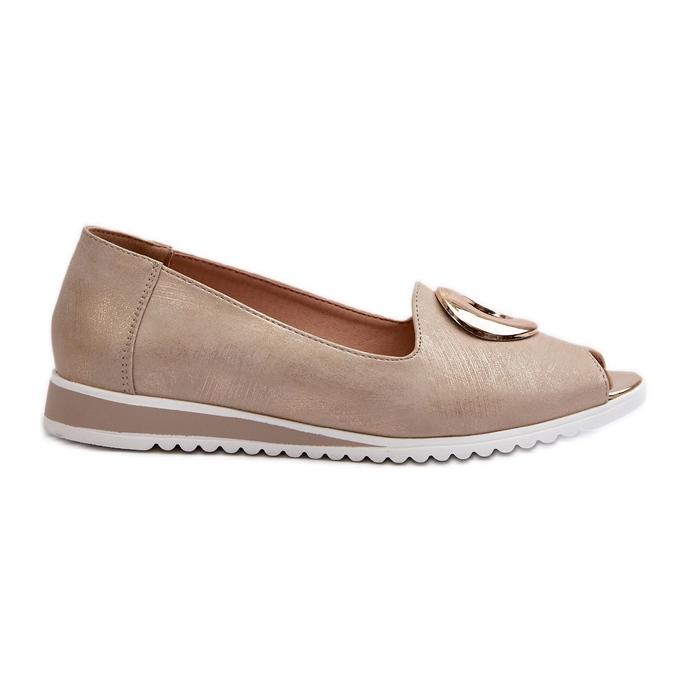 Jezzi Women's Pumps With Eco Leather Decoration, Gold Biolita golden Jezzi Women's Pumps With Eco Leather Decoration, Gold Biolita golden
