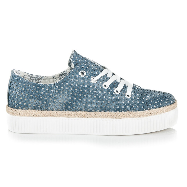 Kylie Openwork sneakers on the platform blue