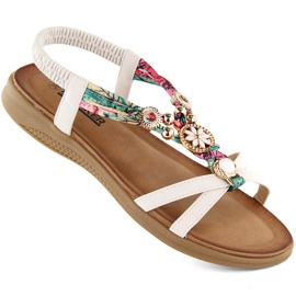 Comfortable flat white women's sandals Artiker 54C1325