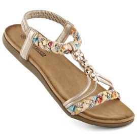 Women's comfortable slip-on sandals, beige, Artiker 54C1323 Women's comfortable slip-on sandals, beige, Artiker 54C1323