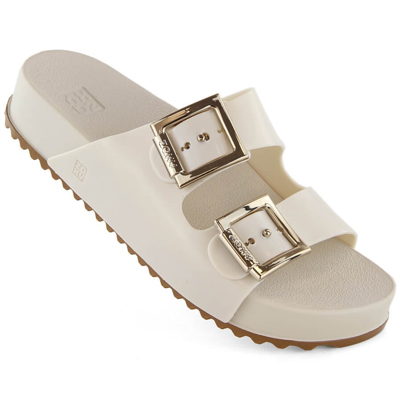 Comfortable women's slippers, scented, flexible rubber Ekri Zaxy NN285058 beige
