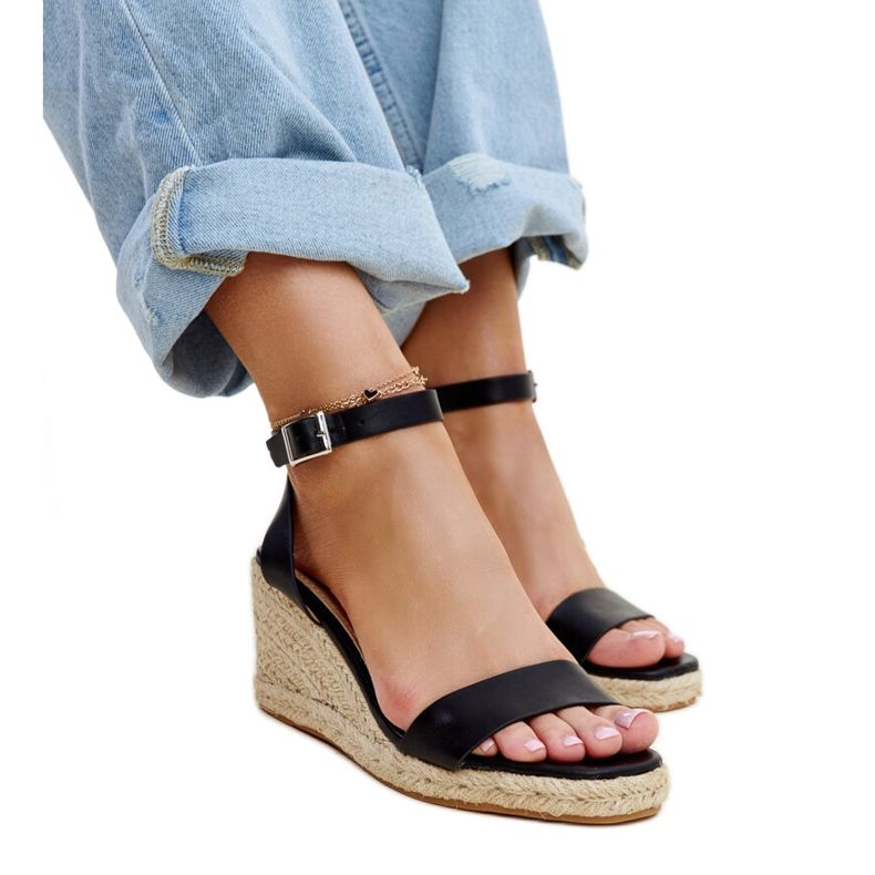 Black Koura wedge sandals Black Koura wedge sandals