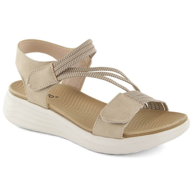 Comfortable Velcro sandals eVento W EVE446A, beige