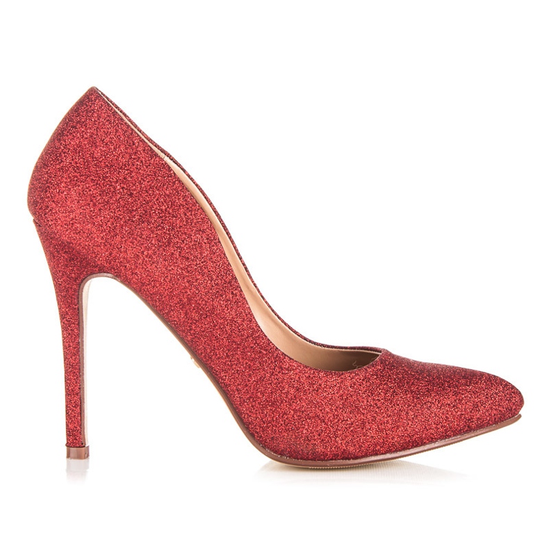 Ideal Shoes Glitter pumps on a pin red