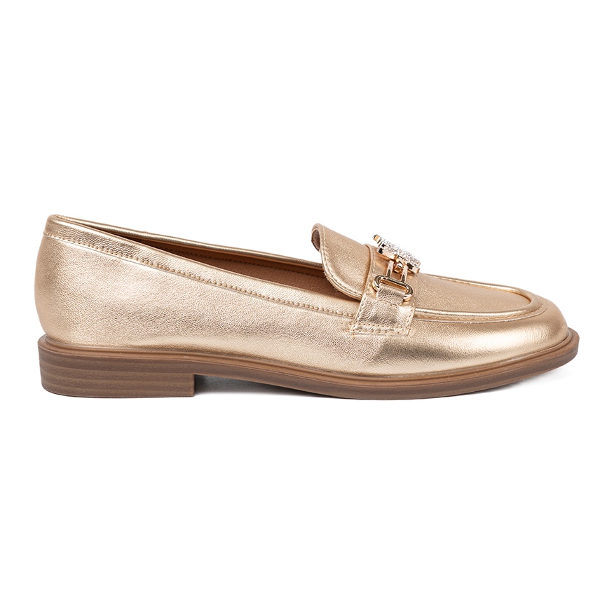 Gold Stylish Women's Moccasins - Fashionable Shoes Gold Stylish Women's Moccasins - Fashionable Shoes