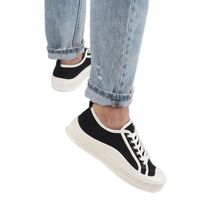 Black women's platform sneakers