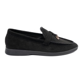 Women's black suede moccasins