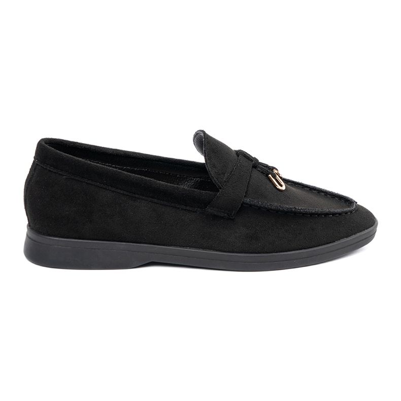 Women's black suede moccasins