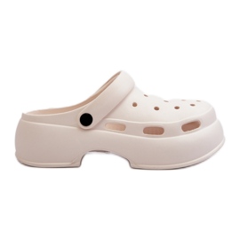 Women's foam flip-flops with a massive sole, White Danollia
