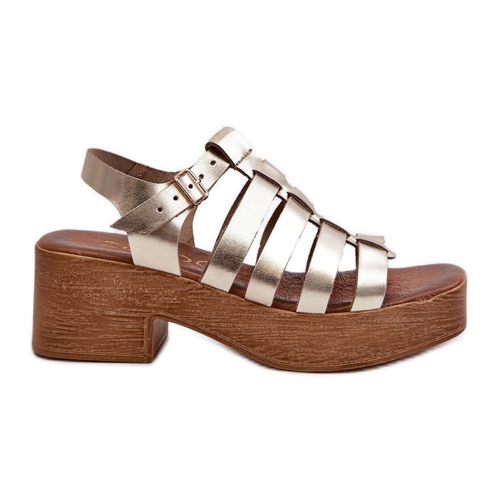 Zazoo 40410 Women's Leather Sandals Gold golden
