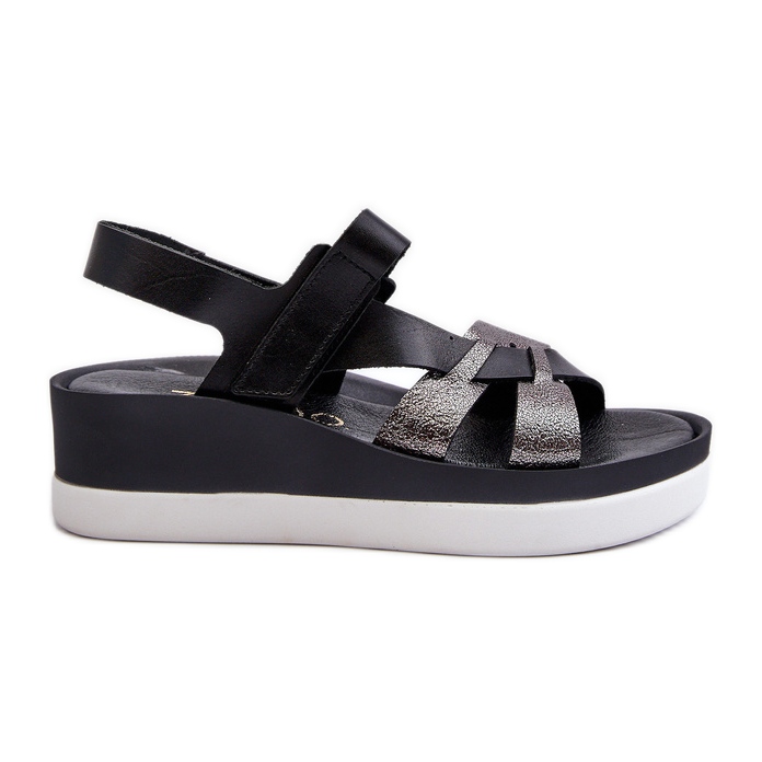 Zazoo 40397 Women's Leather Sandals on the Platform, Black Zazoo 40397 Women's Leather Sandals on the Platform, Black