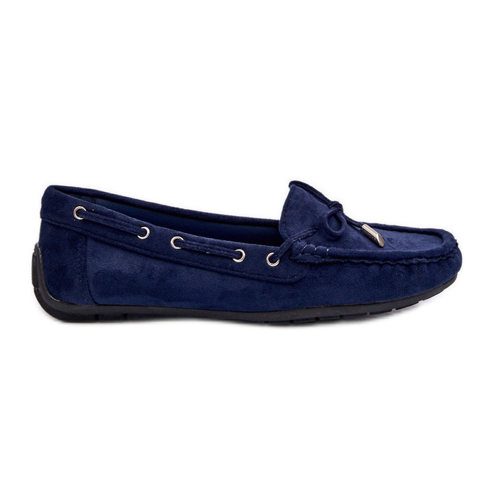 Women's Suede Moccasins Navy Blue Si Passione