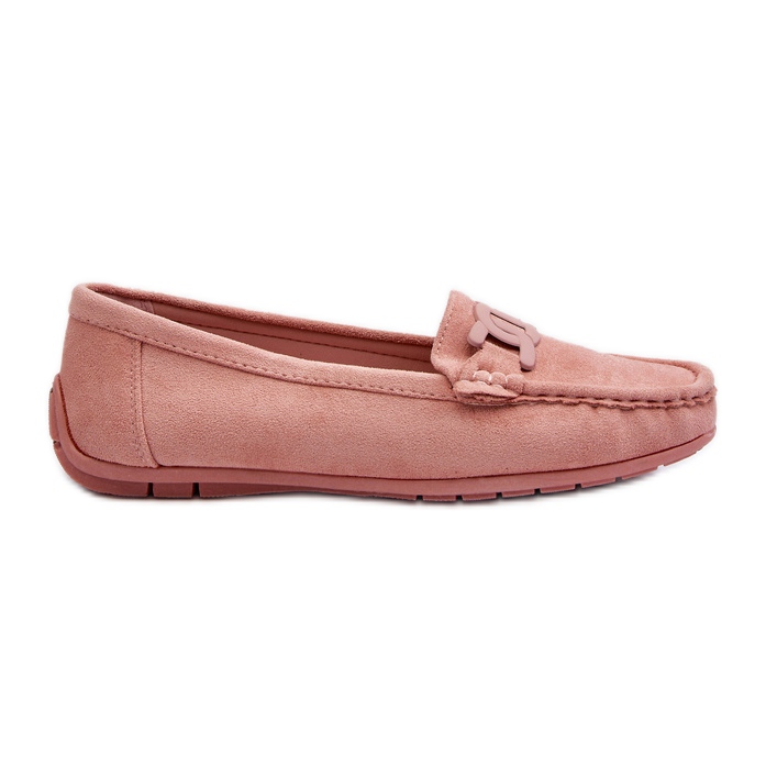 Women's Fashionable Suede Loafers Light Pink Rabell