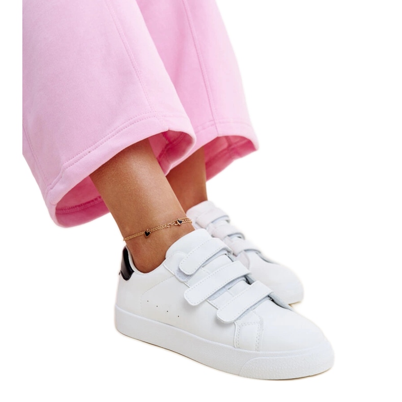 White and black velcro sneakers by Samala