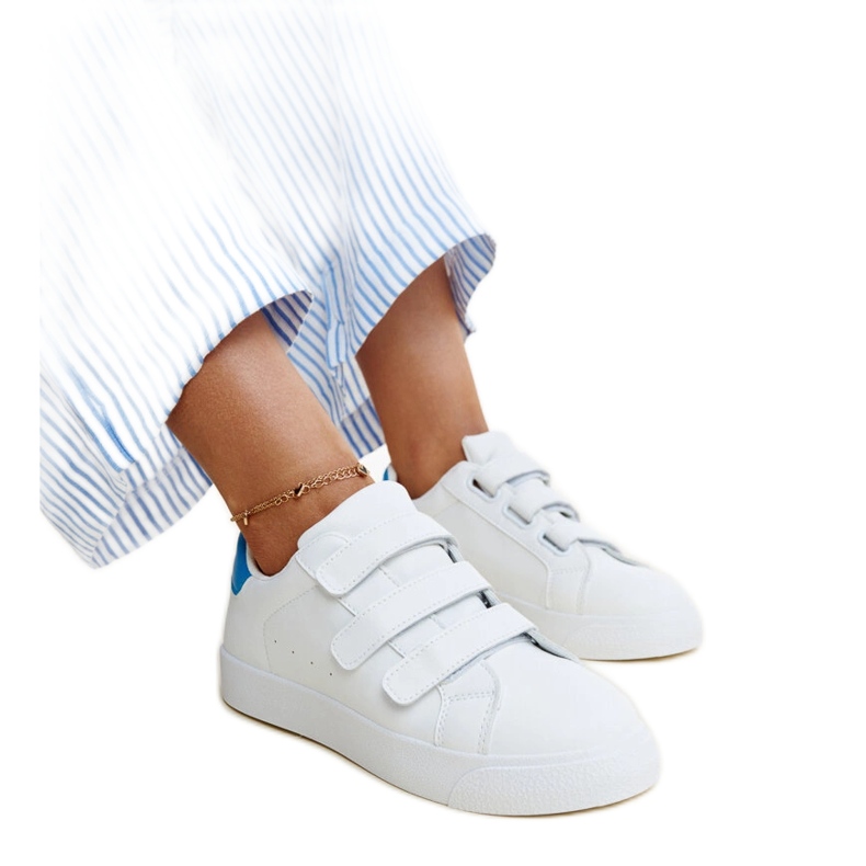 White and blue Velcro sneakers by Samala White and blue Velcro sneakers by Samala