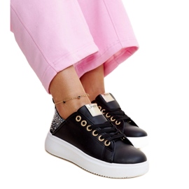 Black Antonietta sneakers with rhinestones
